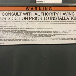 275 Gallon Tramont Diesel Day Tank