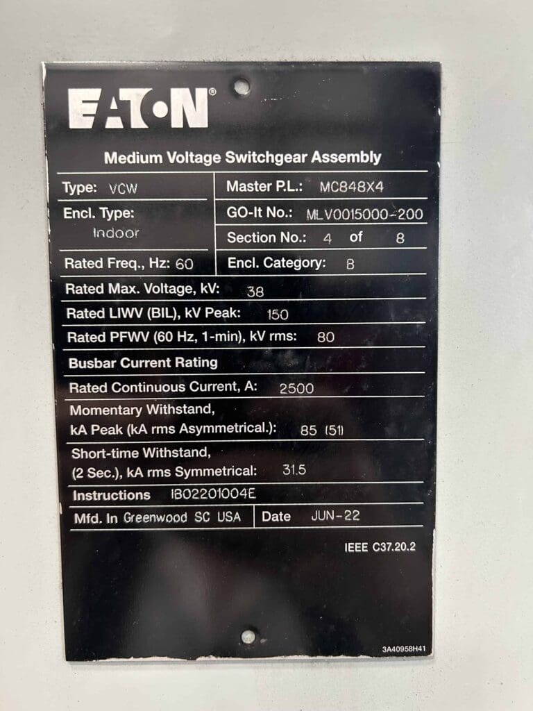 34500-Volt-100-mW-EATON-Switchgear