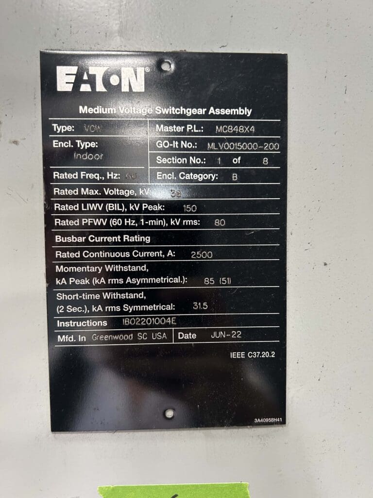 34500-Volt-100-mW-EATON-Switchgear