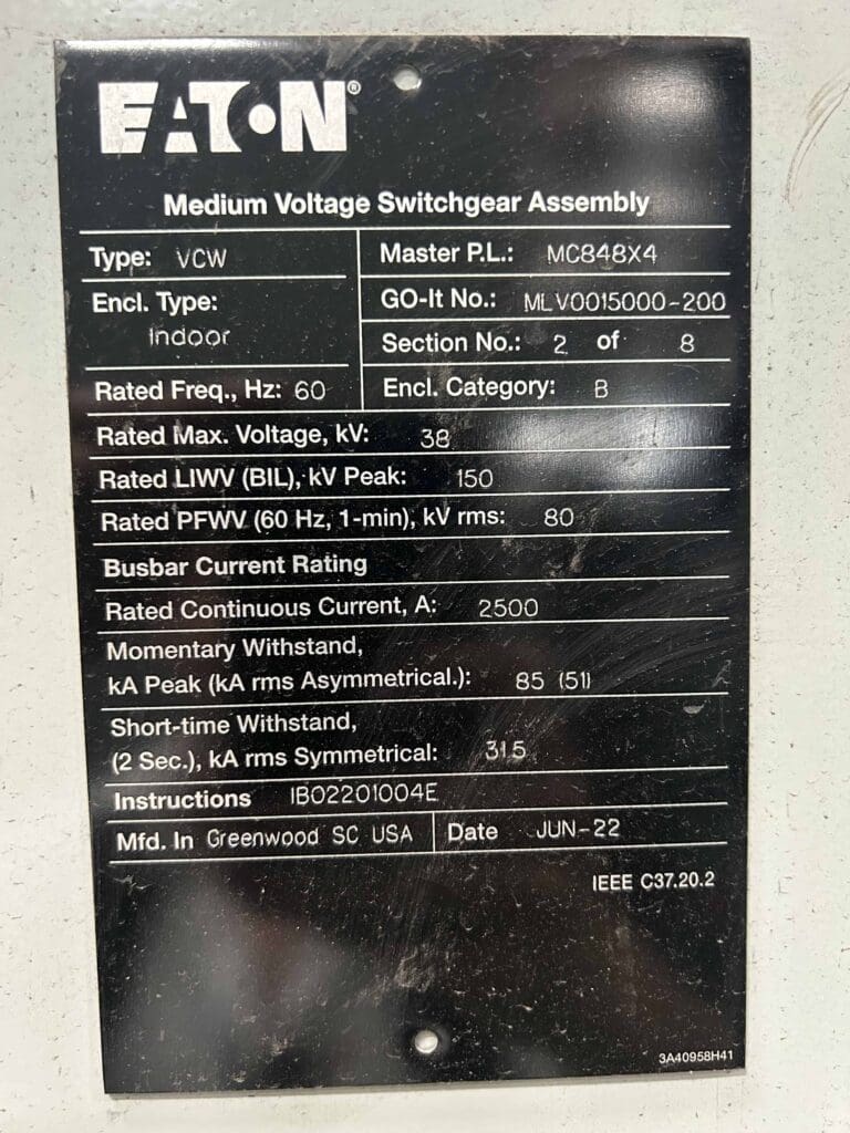 34500-Volt-100-mW-EATON-Switchgear