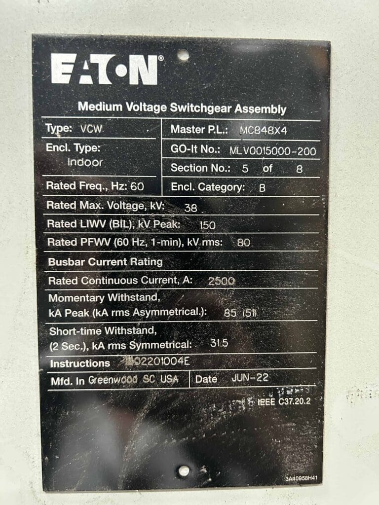 34500-Volt-100-mW-EATON-Switchgear