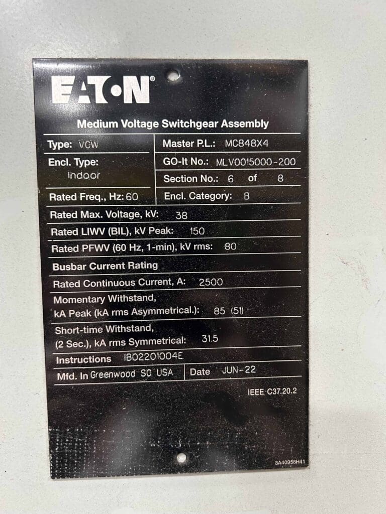 34500-Volt-100-mW-EATON-Switchgear