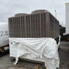 LEL Critical 120-ton York air-cooled chiller, Model YLAA0120, Lot L008222, 460V, R454B refrigerant, 2024 model.