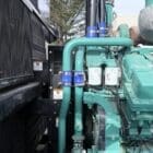 2250 kW Cummins Open Skid Diesel Generator fan close up view side of gen